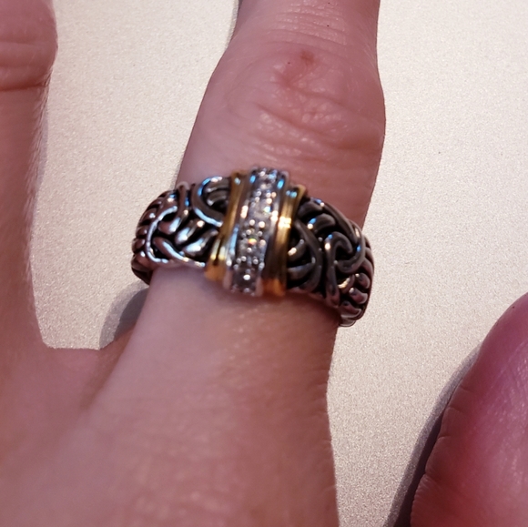 Vintage Silver & gold plated women's size 8 ring - Picture 4 of 4